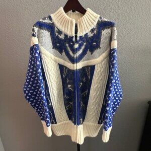 Vintage IB Diffusion Sport Mixed-Stitch Full Zip Sweater Cardigan - Size L - EUC
